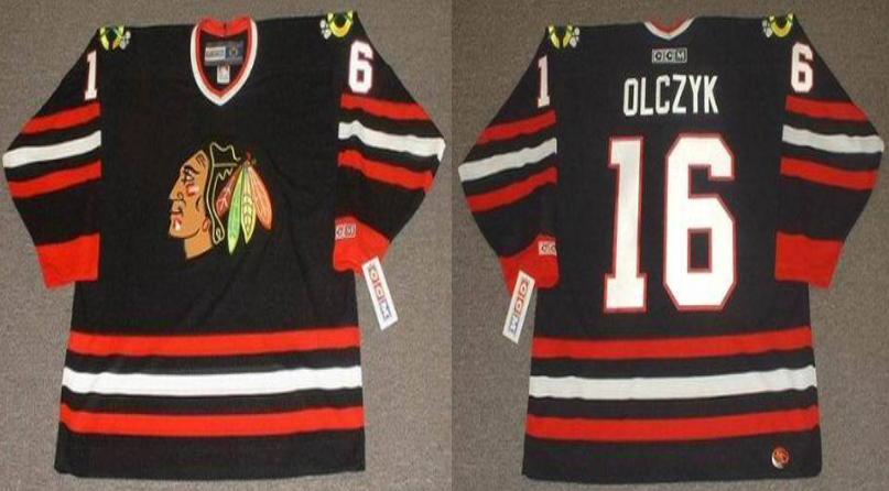 2019 Men Chicago Blackhawks 16 Olczyk black CCM NHL jerseys